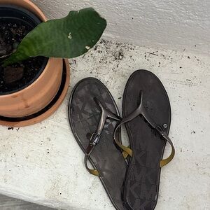 Michael Kors Logo Strap Thong Sandals